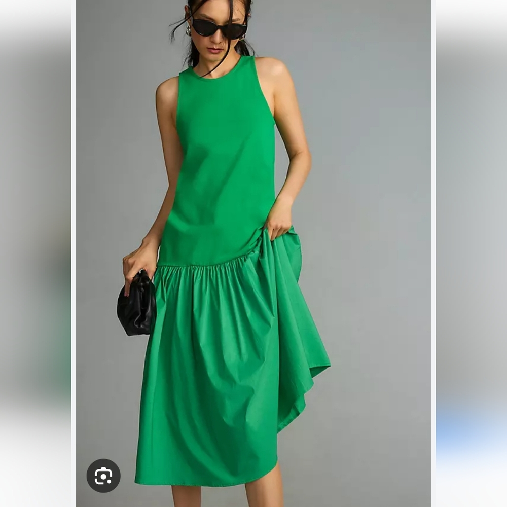 NWOT Anthropologie Maeve Sleeveless Flounce Maxi Dress size L MSRP$148.00